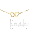 Thumbnail Image 3 of 14K Gold Plated Two Name Interlocking Hearts Bracelet - 7"