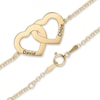 Thumbnail Image 4 of 14K Gold Plated Two Name Interlocking Hearts Bracelet - 7"