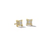 10K Solid Gold 1/6 CT. T.W. Diamond Cornered Raised Studs