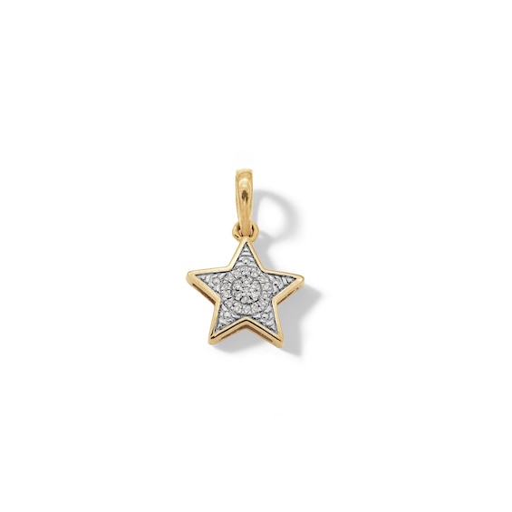 14K Gold Plated Diamond Accent Small Star Necklace Charm