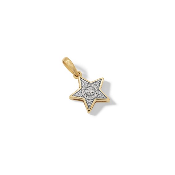 14K Gold Plated Diamond Accent Small Star Necklace Charm