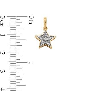 14K Gold Plated Diamond Accent Small Star Necklace Charm