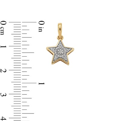 14K Gold Plated Diamond Accent Small Star Necklace Charm