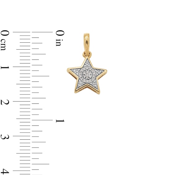 14K Gold Plated Diamond Accent Small Star Necklace Charm