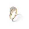 Thumbnail Image 3 of ​​​​​​​10K Solid Gold 1/5 CT. T.W. Diamond Square Halo Ring