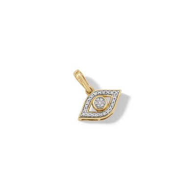 14K Gold Plated Diamond Accent Small Evil Eye Necklace Charm