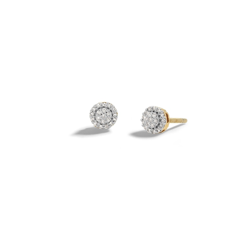 14K Gold Plated 1/5 CT. T.W. Diamond Small Circle Studs
