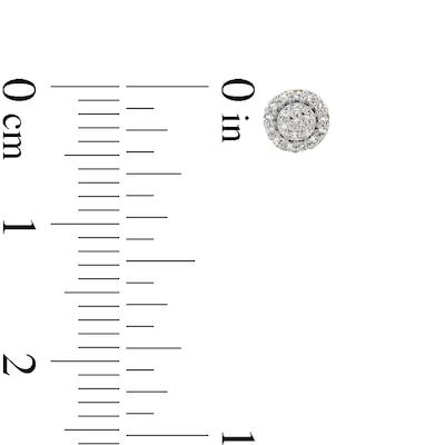 14K Gold Plated 1/5 CT. T.W. Diamond Small Circle Studs