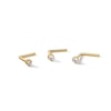 Thumbnail Image 1 of 14K Solid Gold CZ Nose Stud Set - 22G 3/16"