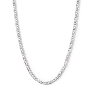 Child's Sterling Silver Diamond-Cut Curb Chain Made in Italy - 15"