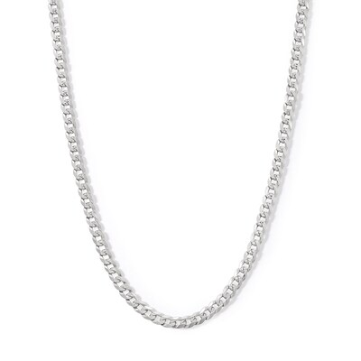 Child's Sterling Silver Diamond-Cut Curb Chain Made in Italy - 15"