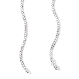 Child's Sterling Silver Diamond-Cut Curb Chain Made in Italy - 15"