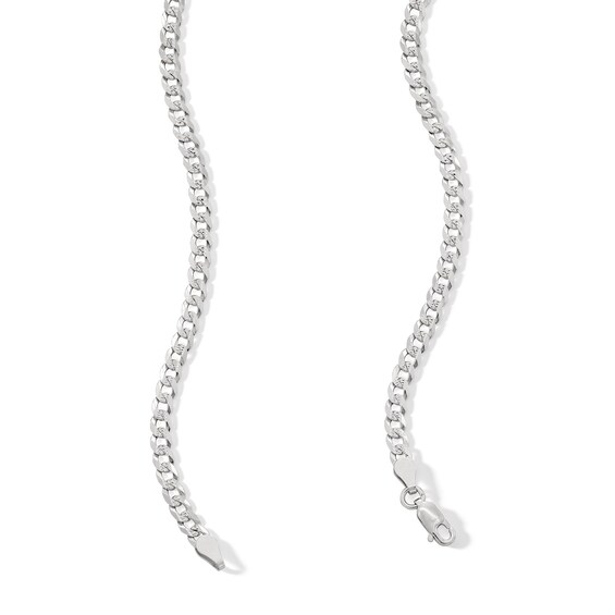 Child's Sterling Silver Diamond-Cut Curb Chain Made in Italy - 15"