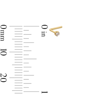14K Solid Gold CZ Nose Stud Set - 20G 3/16"