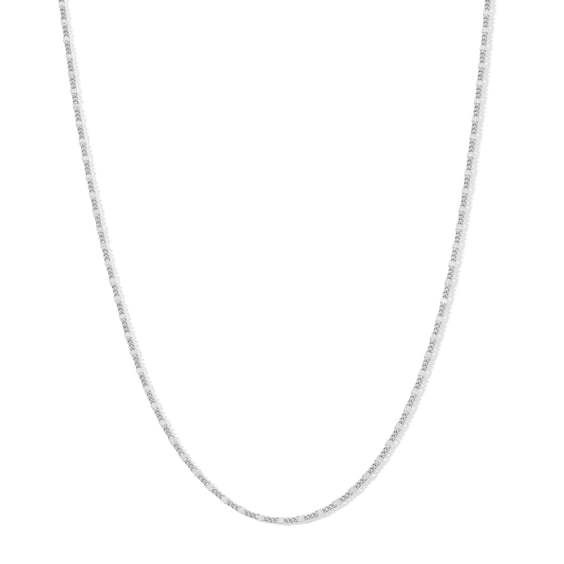 Child's Sterling Silver Station Curb Chain Made in Italy - 15"