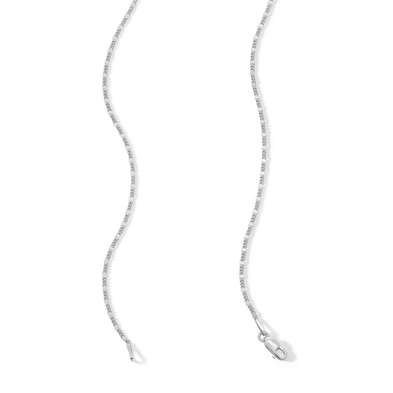 ​​​​​​​Child's Sterling Silver Station Curb Chain Made in Italy - 15"