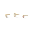 Thumbnail Image 1 of 14K Solid Gold CZ Three Piece Nose Stud Set - 20G 1/4"