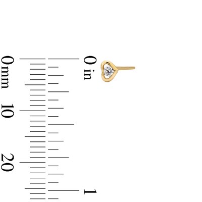 14K Solid Gold CZ Three Piece Nose Stud Set