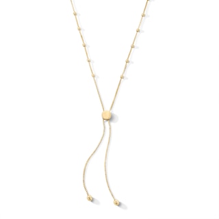 10K Solid Gold Diamond-Cut Adjustable Saturn Chain - 20"