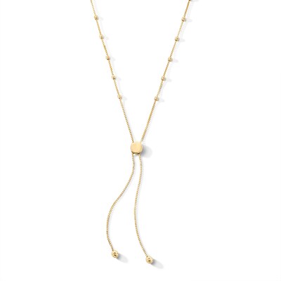 10K Solid Gold Diamond-Cut Adjustable Saturn Chain - 20"