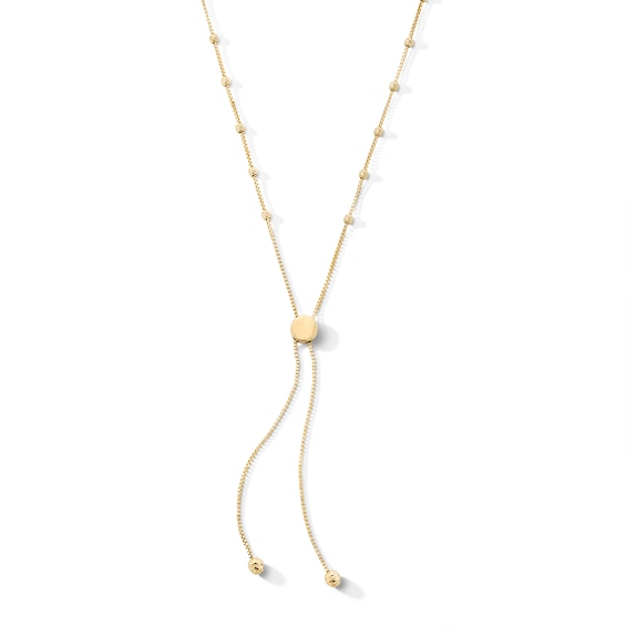 10K Solid Gold Diamond-Cut Adjustable Saturn Chain - 20"