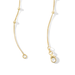 10K Solid Gold Diamond-Cut Adjustable Saturn Chain - 20"