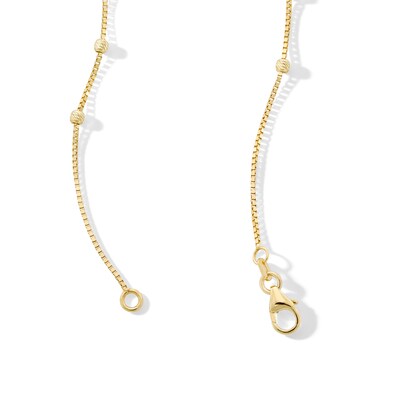 10K Solid Gold Diamond-Cut Adjustable Saturn Chain - 20"