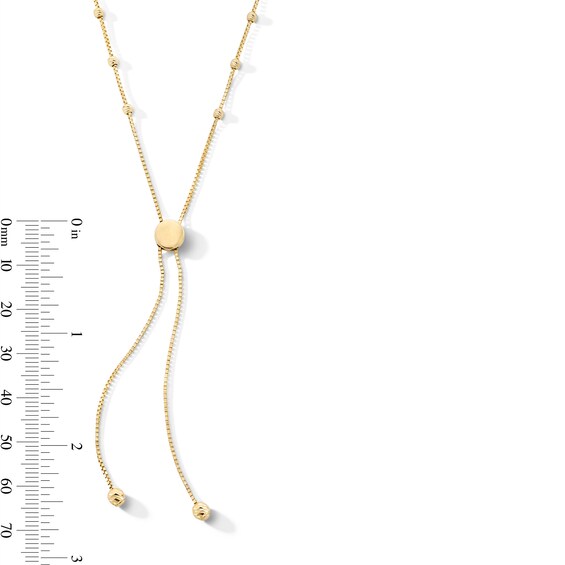 10K Solid Gold Diamond-Cut Adjustable Saturn Chain - 20"