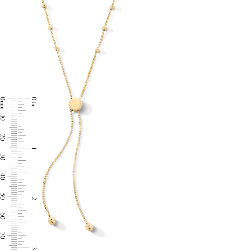 Main Image 6 of 10K Solid Gold Diamond-Cut Adjustable Saturn Chain - 20"