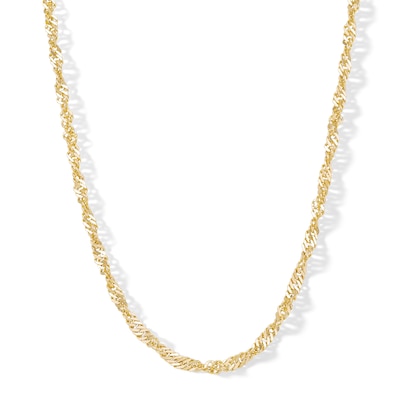 10K Semi-Solid Gold Twisted Curb Chain - 20"