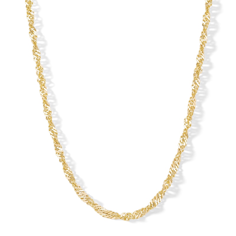 Main Image 1 of 10K Semi-Solid Gold Twisted Curb Chain - 20"