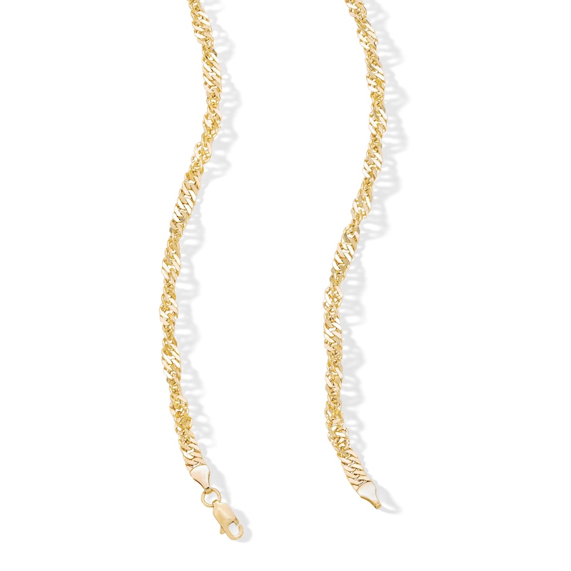 Main Image 3 of 10K Semi-Solid Gold Twisted Curb Chain - 20"