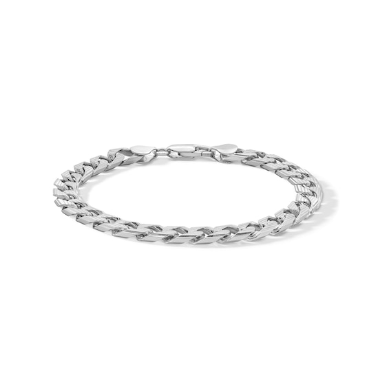 Sterling Silver Diamond-Cut Curb Chain Bracelet Made in Italy - 8.5"