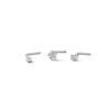 Thumbnail Image 1 of 14K Semi-Solid, Hollow, and Solid White Gold CZ Three Nose Stud Set - 22G