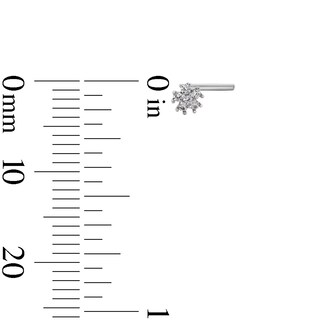 14K Semi-Solid, Hollow, and Solid White Gold CZ Three Nose Stud Set - 22G