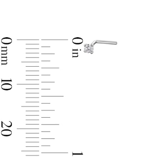 14K Semi-Solid, Hollow, and Solid White Gold CZ Three Nose Stud Set - 22G