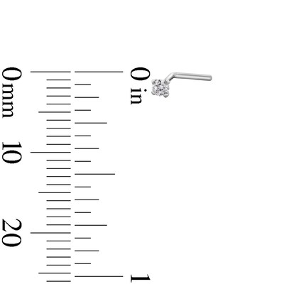 14K Semi-Solid, Hollow, and Solid White Gold CZ Three Nose Stud Set - 22G