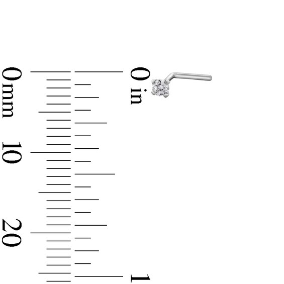 14K Semi-Solid, Hollow, and Solid White Gold CZ Three Nose Stud Set - 22G