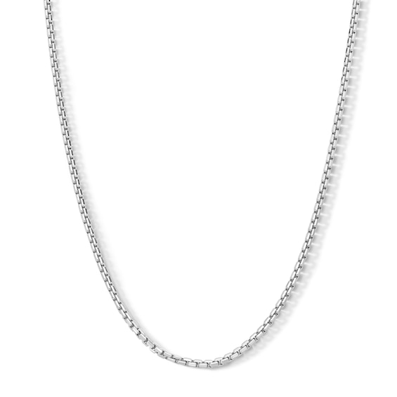 ​​​​​​​Sterling Silver Diamond-Cut Round Box Chain Made in Italy - 20"