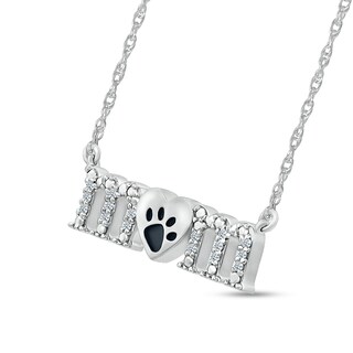 ​​​​​​​Sterling Silver 1/20 CT. T.W. Diamond Dog Mom Pendant Necklace - 18"