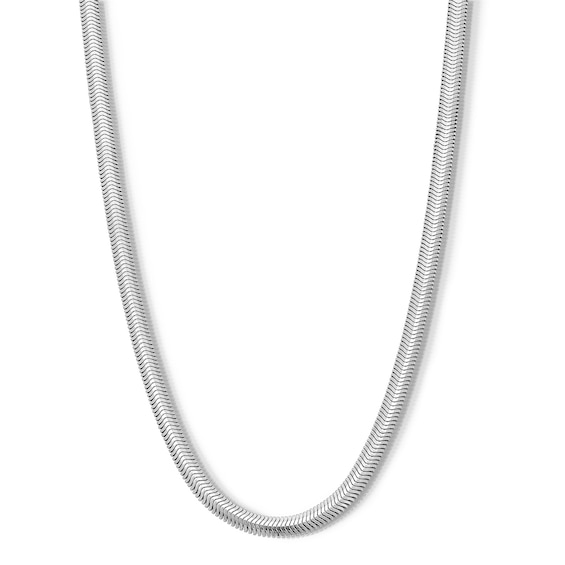 Sterling Silver Diamond-Cut Oval Snake Chain Made in Italy - 18"