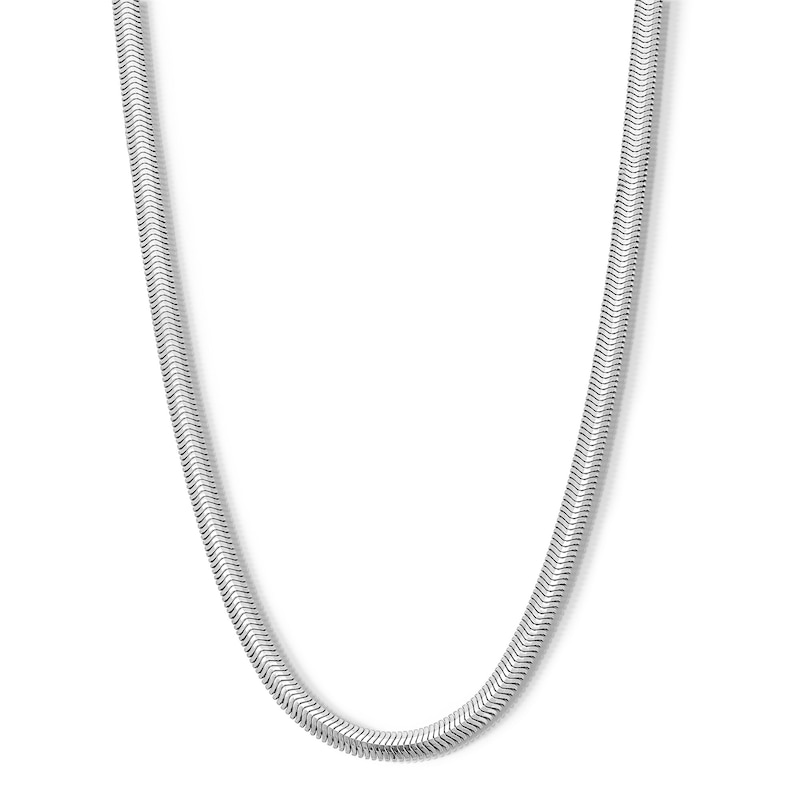 Sterling Silver Diamond-Cut Oval Snake Chain Made in Italy - 18"