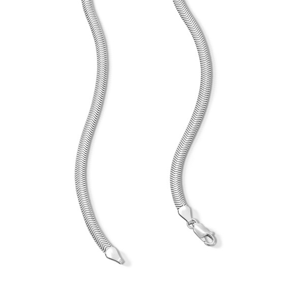Sterling Silver Diamond-Cut Oval Snake Chain Made in Italy - 18"