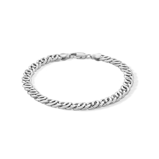 Sterling Silver Diamond-Cut Birdseye Chain Bracelet Made in Italy - 8.5"