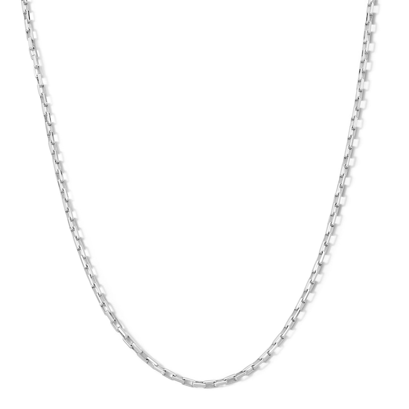 Sterling Silver Diamond-Cut Long Box Chain Made in Italy - 18"