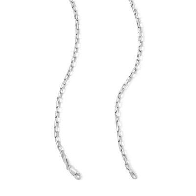 Sterling Silver Diamond-Cut Long Box Chain Made in Italy - 18"