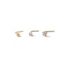 Thumbnail Image 1 of 14K Semi-Solid, Hollow, and Solid Gold CZ Three Nose Stud Set - 24G