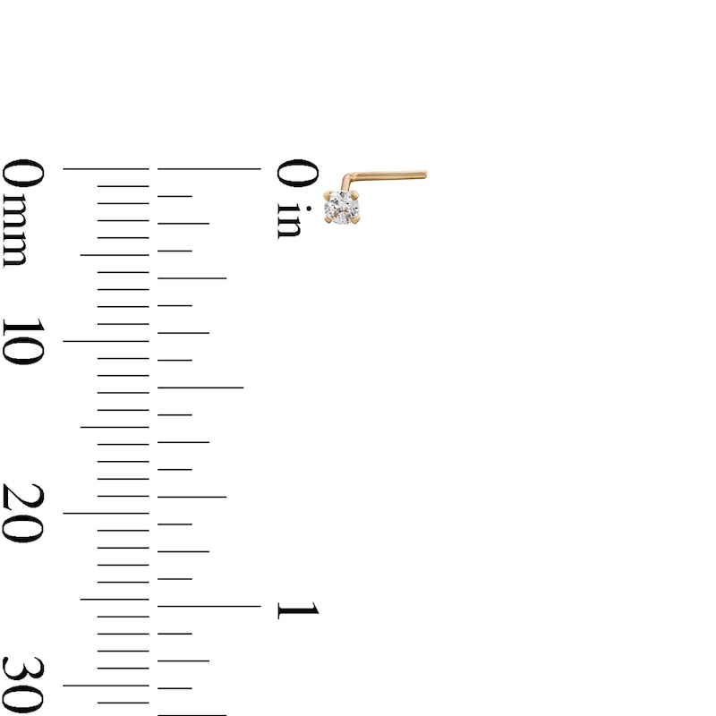 Main Image 3 of 14K Semi-Solid, Hollow, and Solid Gold CZ Three Nose Stud Set - 24G
