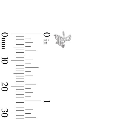14K Semi-Solid, Hollow, and Solid White Gold CZ Nose Stud Set - 22G