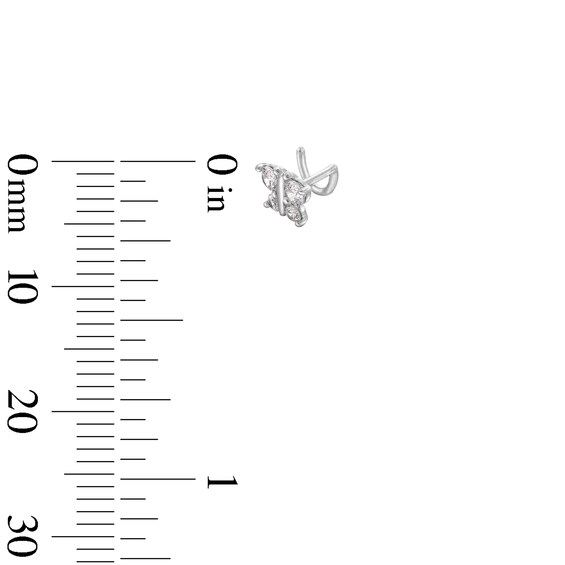 14K Semi-Solid, Hollow, and Solid White Gold CZ Nose Stud Set - 22G